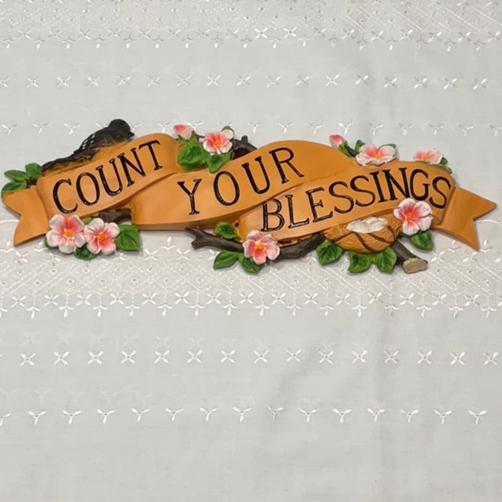 Count Your Blessings Banner Wall Plaque